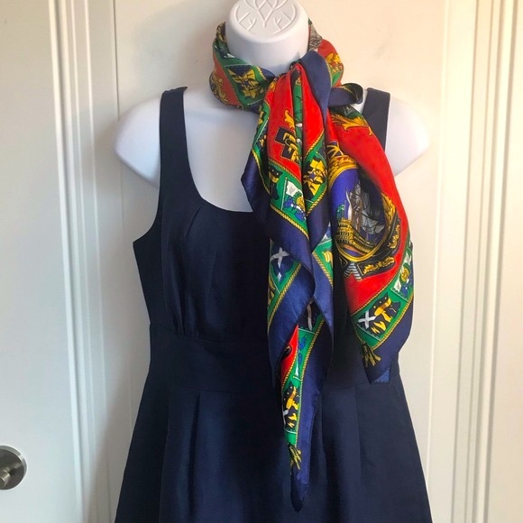 J. Crew navy blue cotton sleeveless back zip lined shift dress size 6 in EUC - Picture 5 of 15